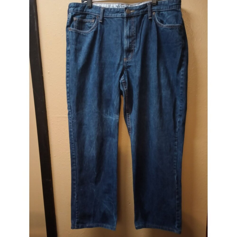Lands end dark wash denim relaxed fit jeans men's 40x30